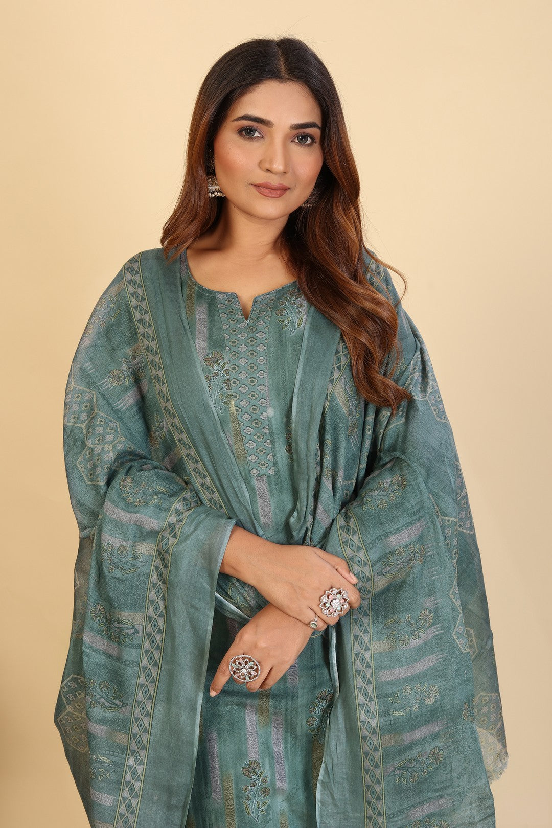Larqi Women Pure Cotton Blue 3 Pcs Set
