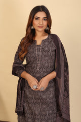 Larqi Women Pure Cotton White 3 Pcs Set