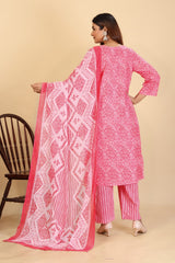 Larqi Women Pure Cotton Pink 3 Pcs Set