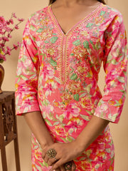 Larqi Women Pure Cotton Peach 3 Pcs Set