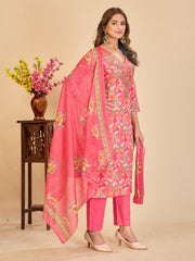Larqi Women Pure Cotton Peach 3 Pcs Set