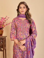 Larqi Women Pure Cotton Lavender 3 Pcs Set