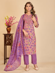 Larqi Women Pure Cotton Lavender 3 Pcs Set