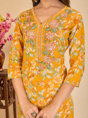 Larqi Women Pure Cotton Yellow 3 Pcs Set