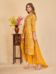 Larqi Women Pure Cotton Yellow 3 Pcs Set