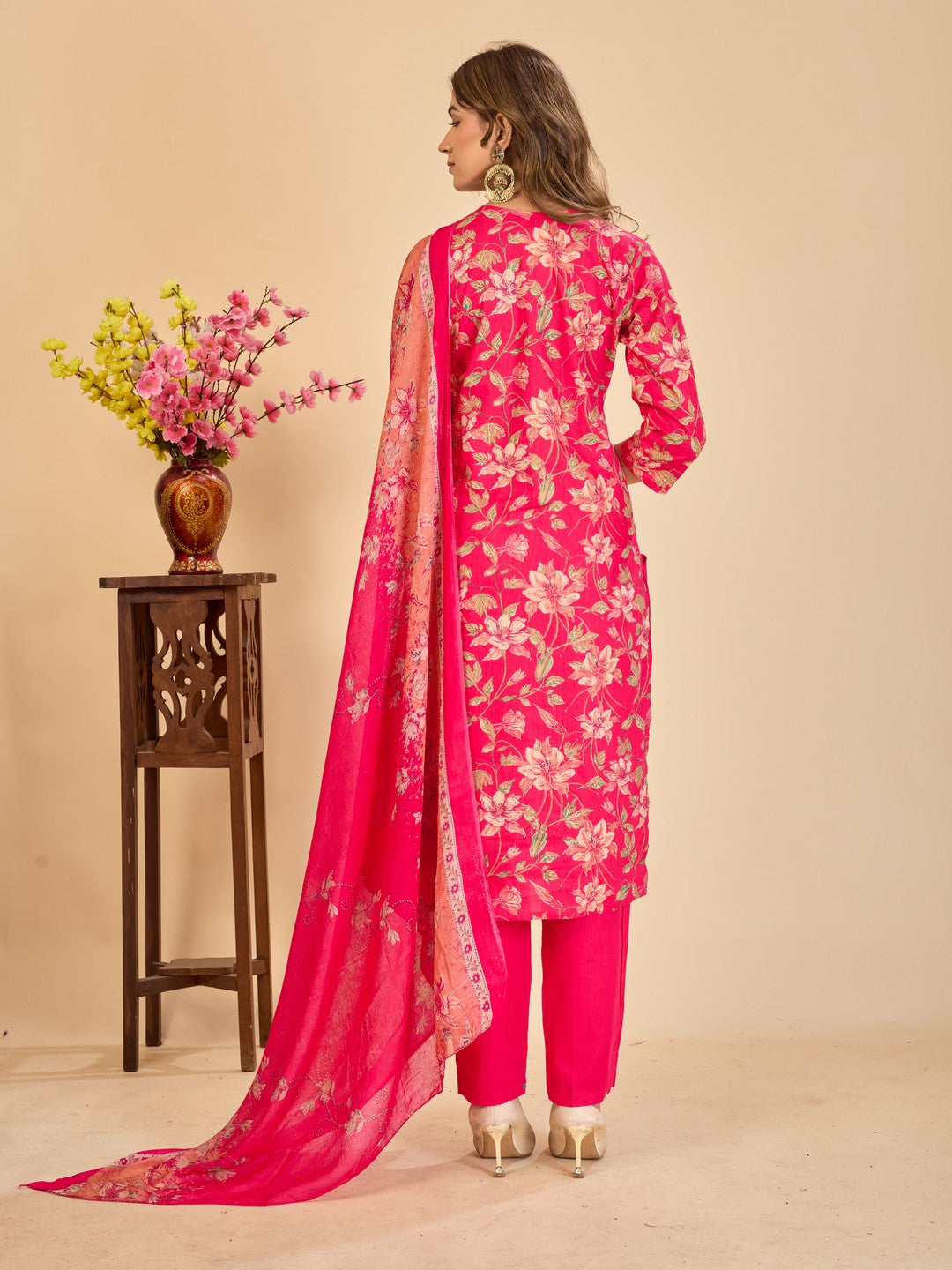 Larqi Women Pure Cotton Pink 3 Pcs Set