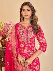 Larqi Women Pure Cotton Pink 3 Pcs Set