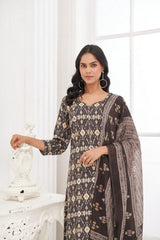 Larqi Women Pure Cotton Grey 3 Pcs Set