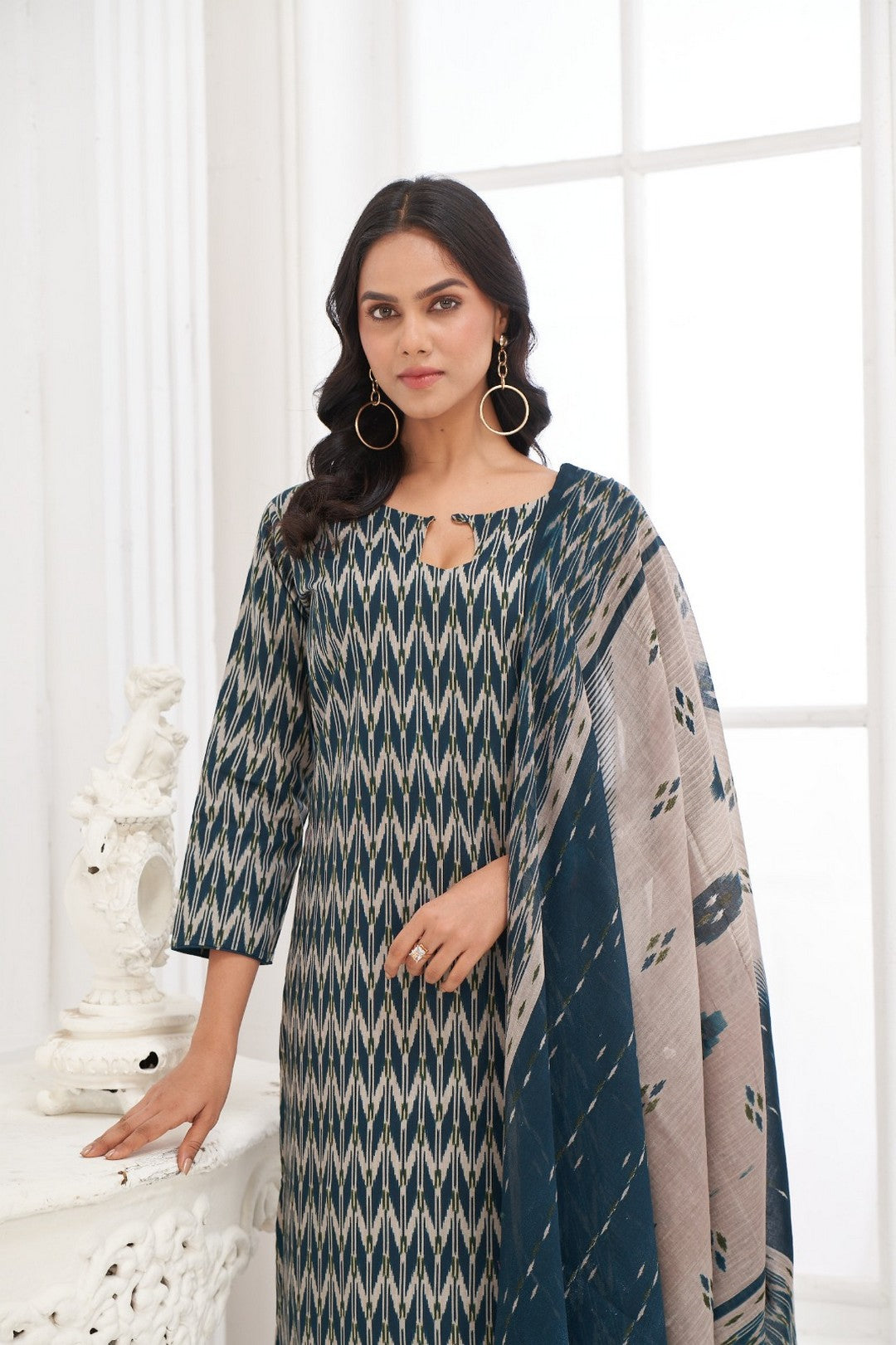 Larqi Women Pure Cotton Blue 3 Pcs Set