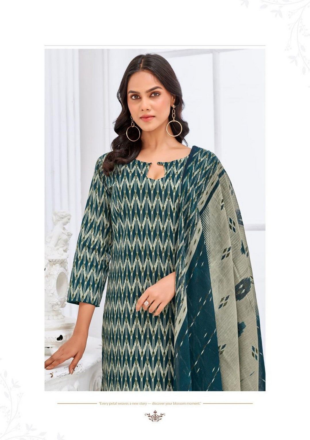 Larqi Women Pure Cotton Blue 3 Pcs Set
