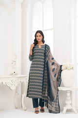 Larqi Women Pure Cotton Blue 3 Pcs Set