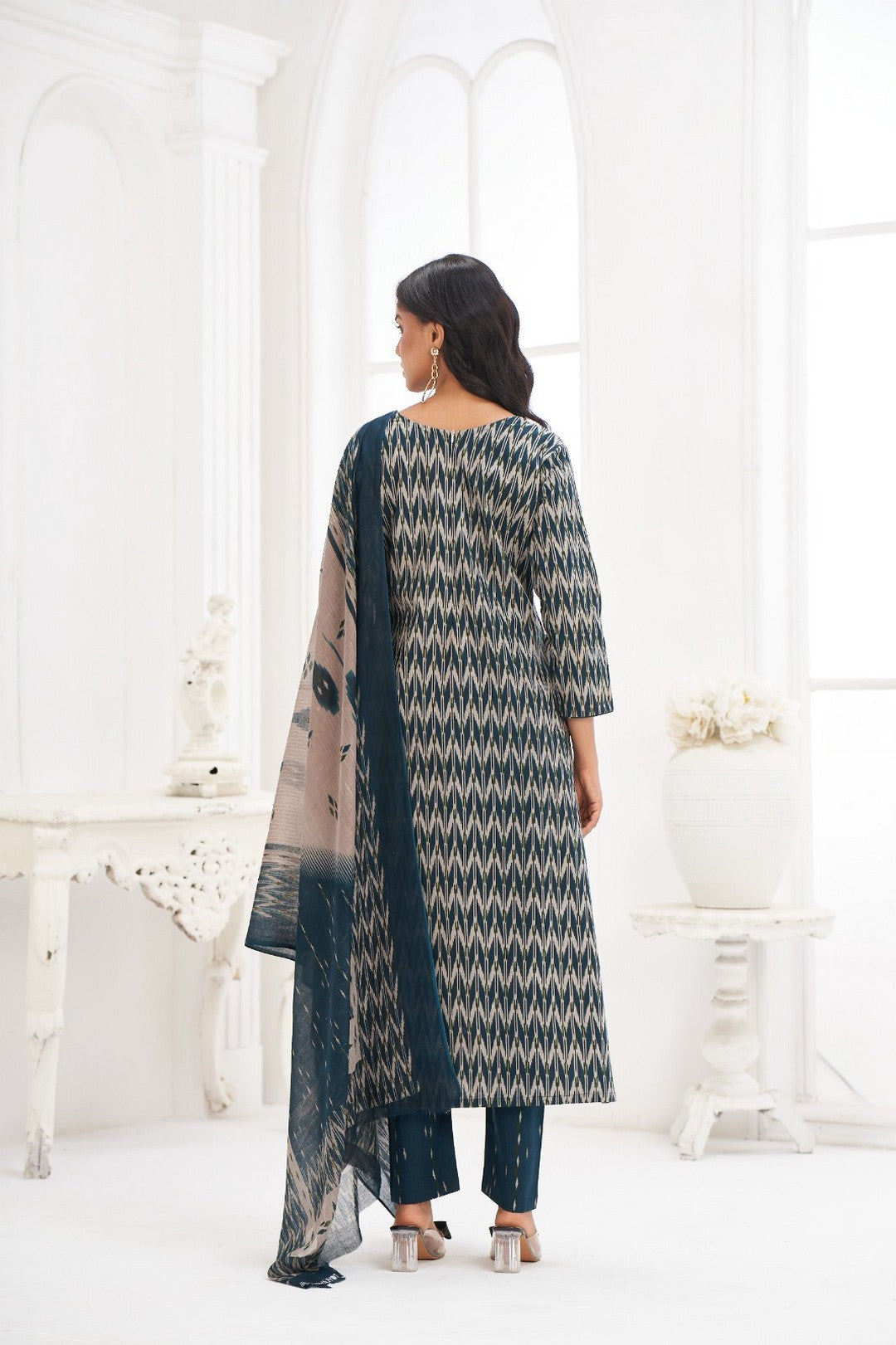 Larqi Women Pure Cotton Blue 3 Pcs Set