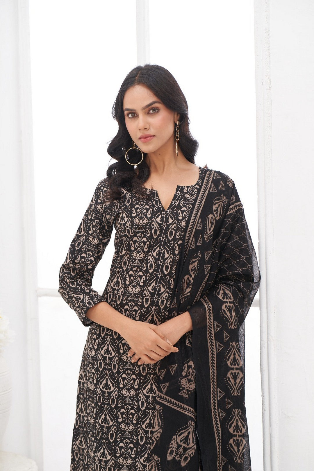 Larqi Women Pure Cotton Black 3 Pcs Set
