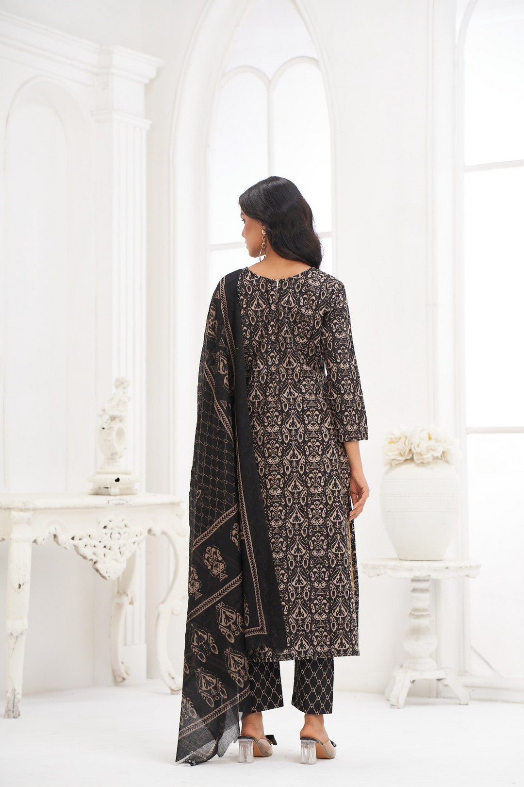 Larqi Women Pure Cotton Black 3 Pcs Set