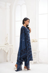 Larqi Women Pure Cotton Blue 3 Pcs Set