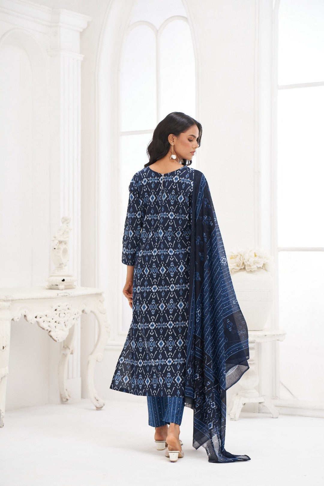 Larqi Women Pure Cotton Blue 3 Pcs Set