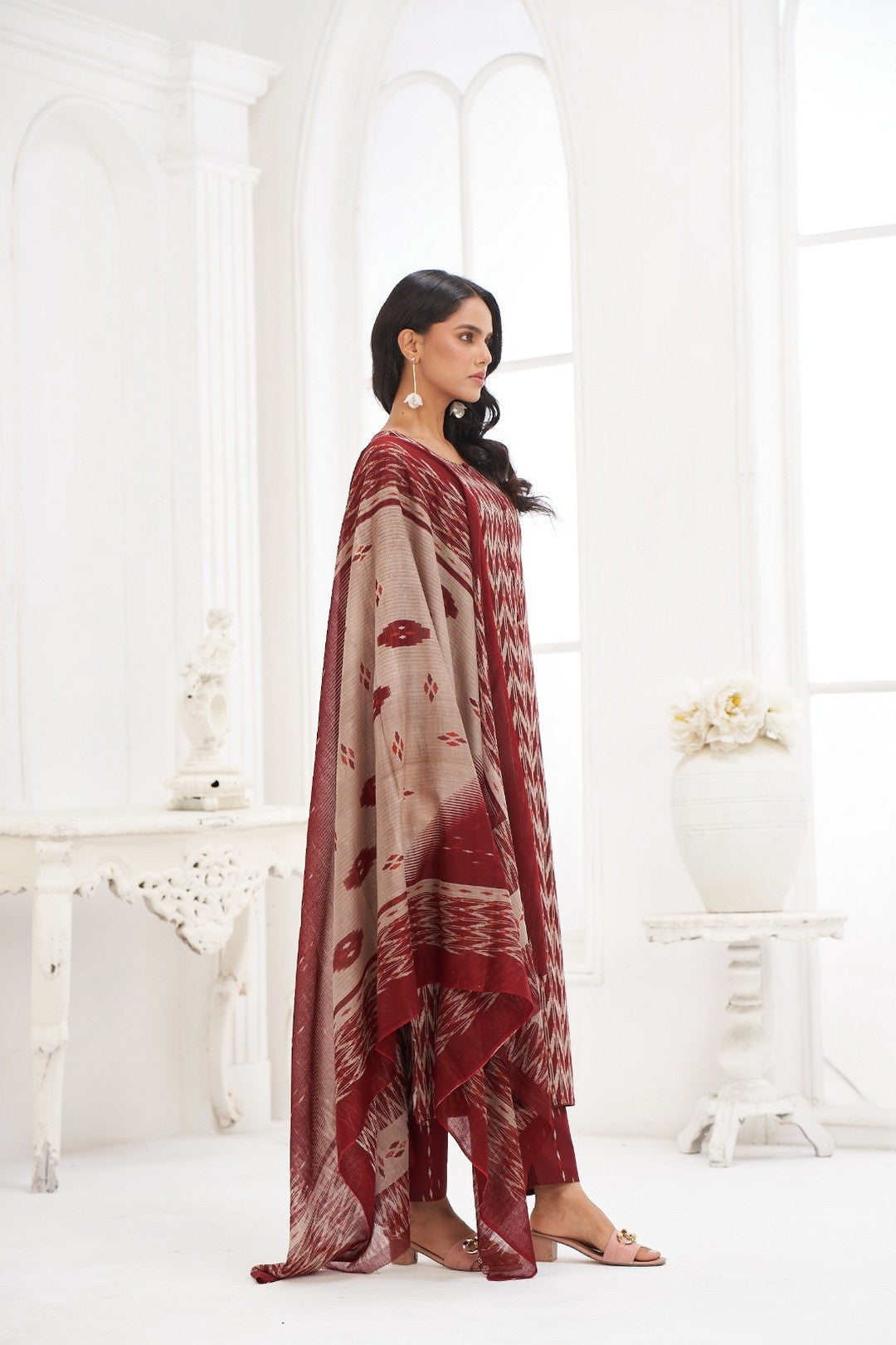 Larqi Women Pure Cotton Red 3 Pcs Set