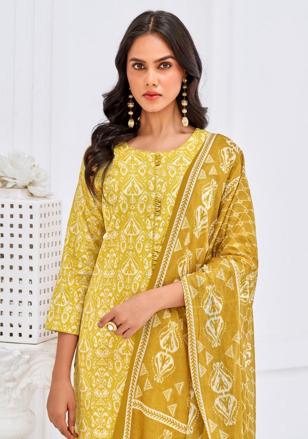 Larqi Women Pure Cotton Yellow 3 Pcs Set