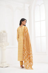Larqi Women Pure Cotton Yellow 3 Pcs Set