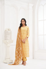 Larqi Women Pure Cotton Yellow 3 Pcs Set