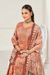 Larqi Women Viscose Rayon Orange 3 Pcs Set