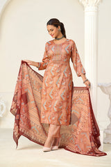 Larqi Women Viscose Rayon Orange 3 Pcs Set