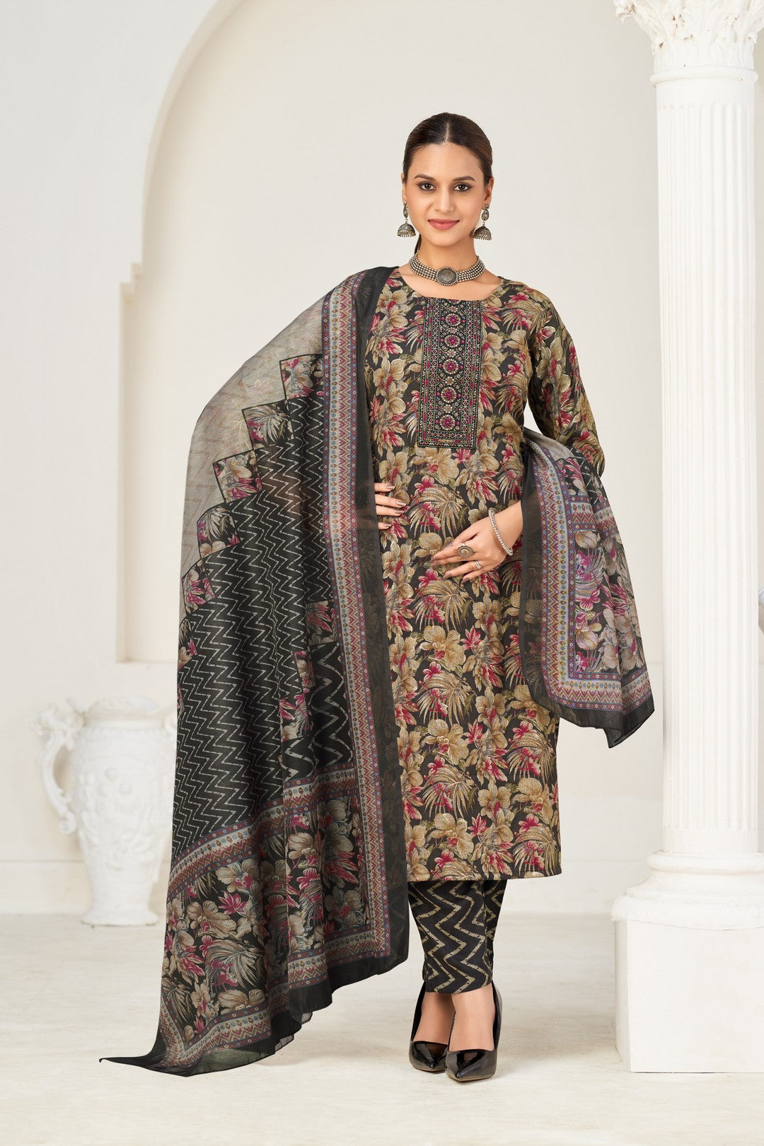Larqi Women Viscose Rayon Grey 3 Pcs Set