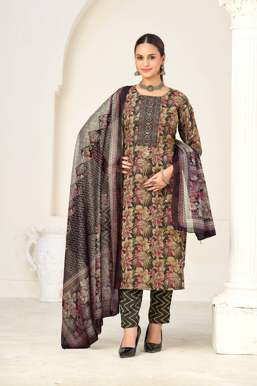 Larqi Women Viscose Rayon Grey 3 Pcs Set
