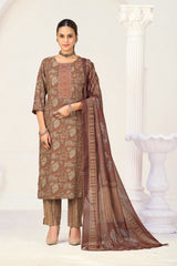 Larqi Women Viscose Rayon Brown 3 Pcs Set