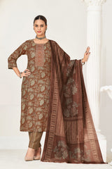 Larqi Women Viscose Rayon Brown 3 Pcs Set