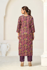 Larqi Women Viscose Rayon Purple 3 Pcs Set