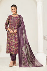 Larqi Women Viscose Rayon Purple 3 Pcs Set