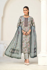 Larqi Women Viscose Rayon Silver 3 Pcs Set