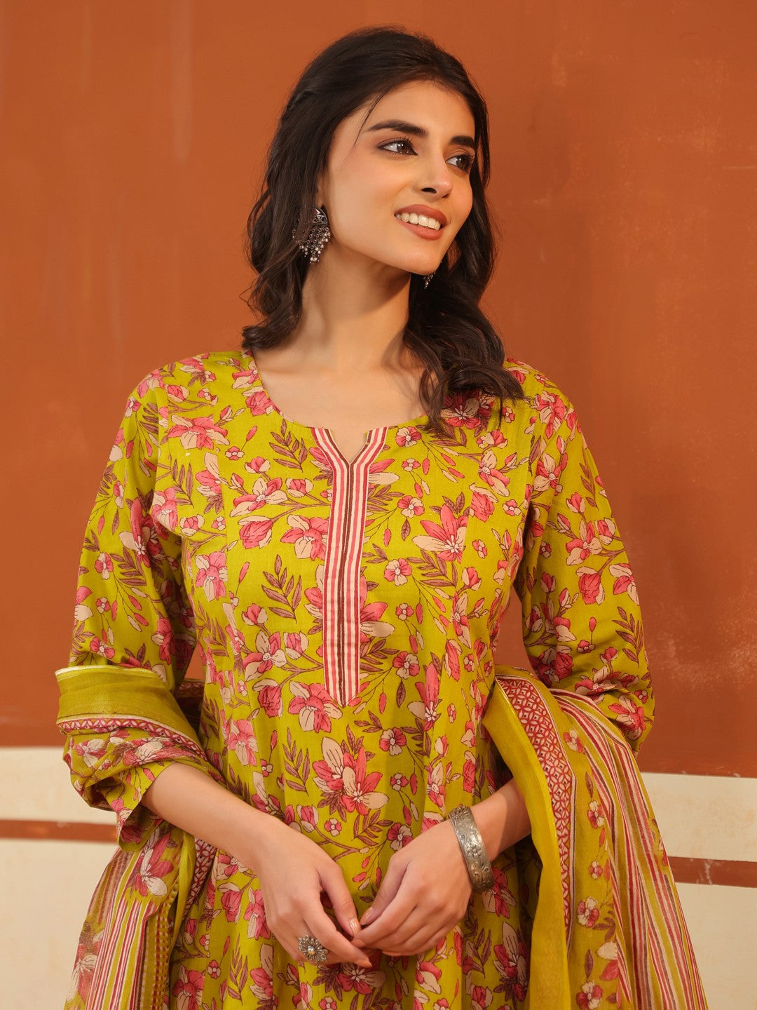 Larqi Women Pure Cotton Yellow 3 Pcs Set