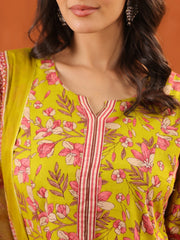 Larqi Women Pure Cotton Yellow 3 Pcs Set
