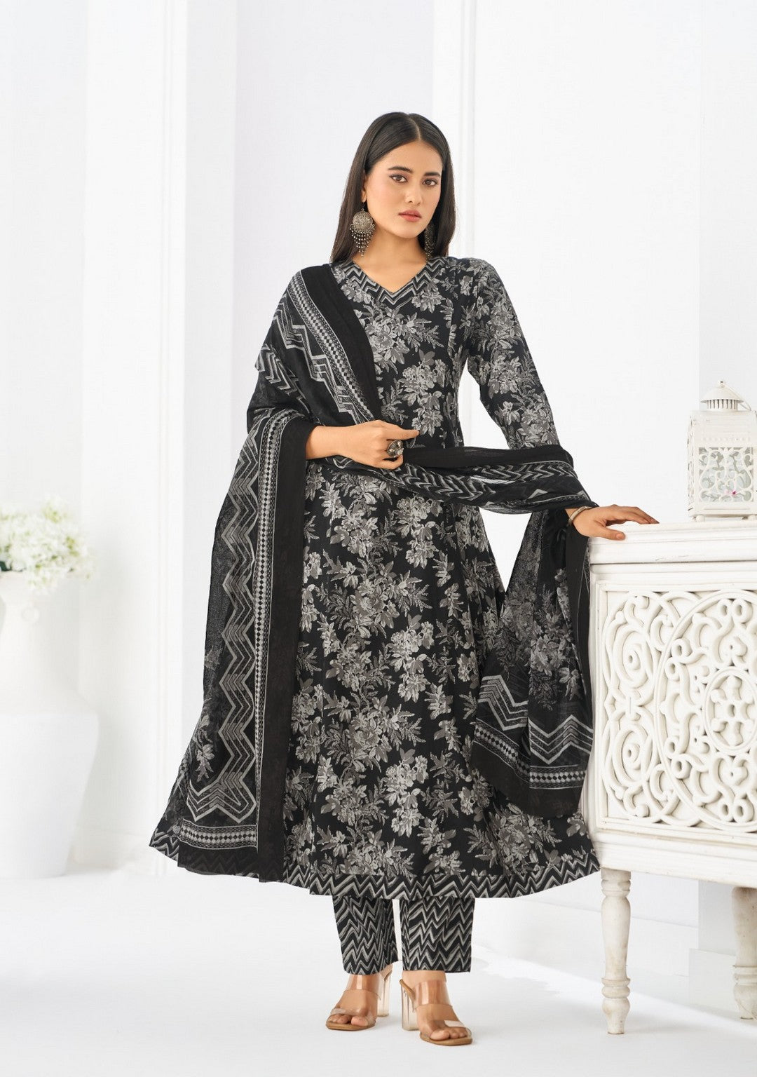 Larqi Women Pure Cotton Black 3 Pcs Set