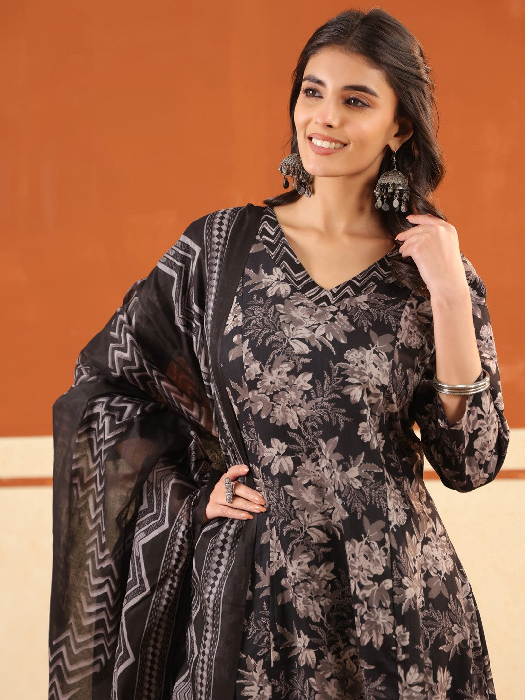 Larqi Women Pure Cotton Black 3 Pcs Set