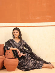 Larqi Women Pure Cotton Black 3 Pcs Set