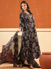 Larqi Women Pure Cotton Black 3 Pcs Set