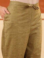 Larqi Women Pure Cotton Olive 3 Pcs Set
