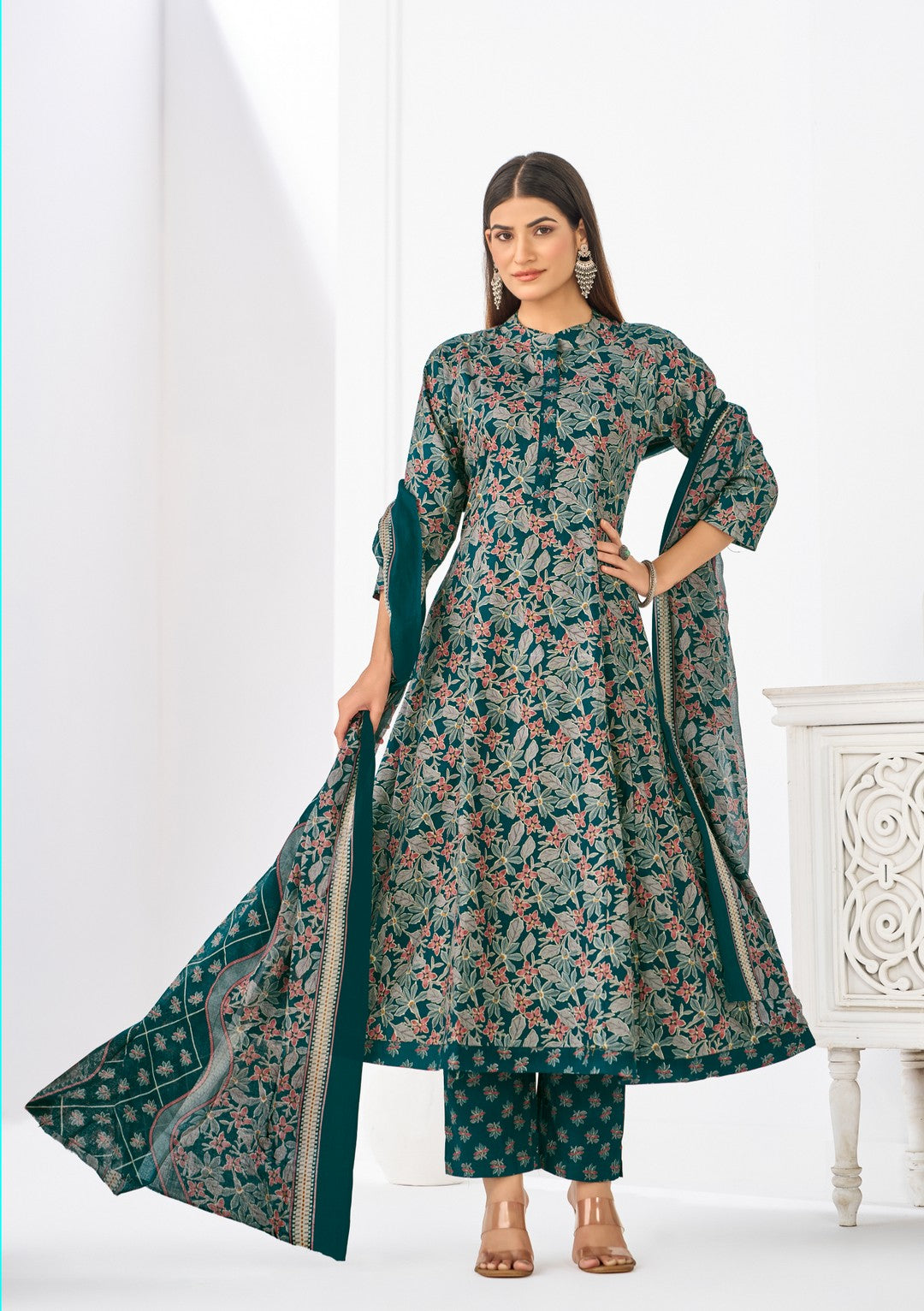 Larqi Women Pure Cotton Navy Blue 3 Pcs Set