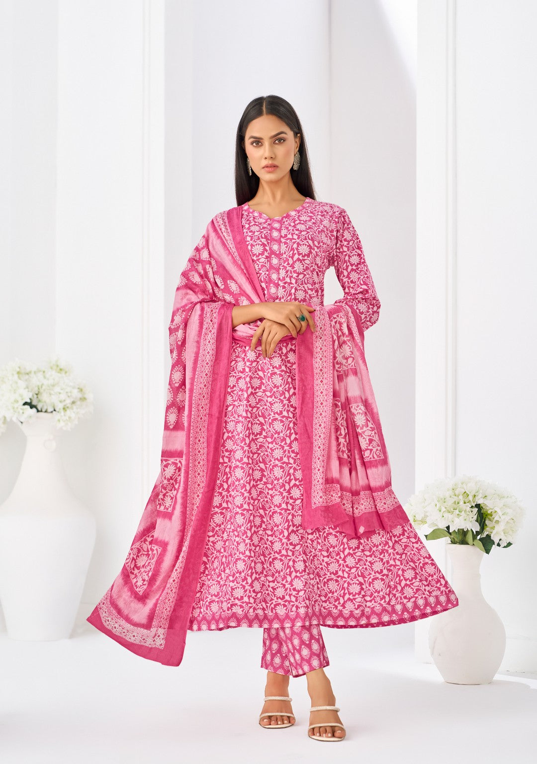 Larqi Women Pure Cotton Pink 3 Pcs Set