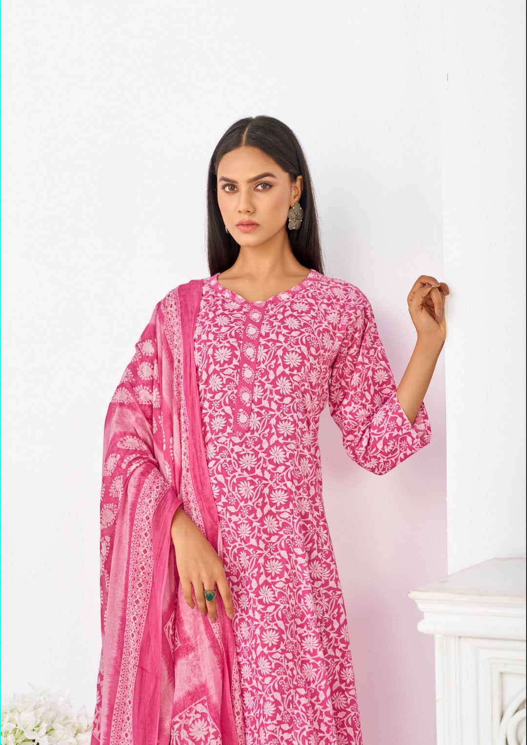 Larqi Women Pure Cotton Pink 3 Pcs Set