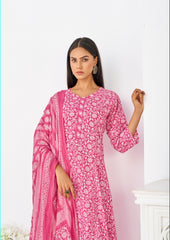Larqi Women Pure Cotton Pink 3 Pcs Set
