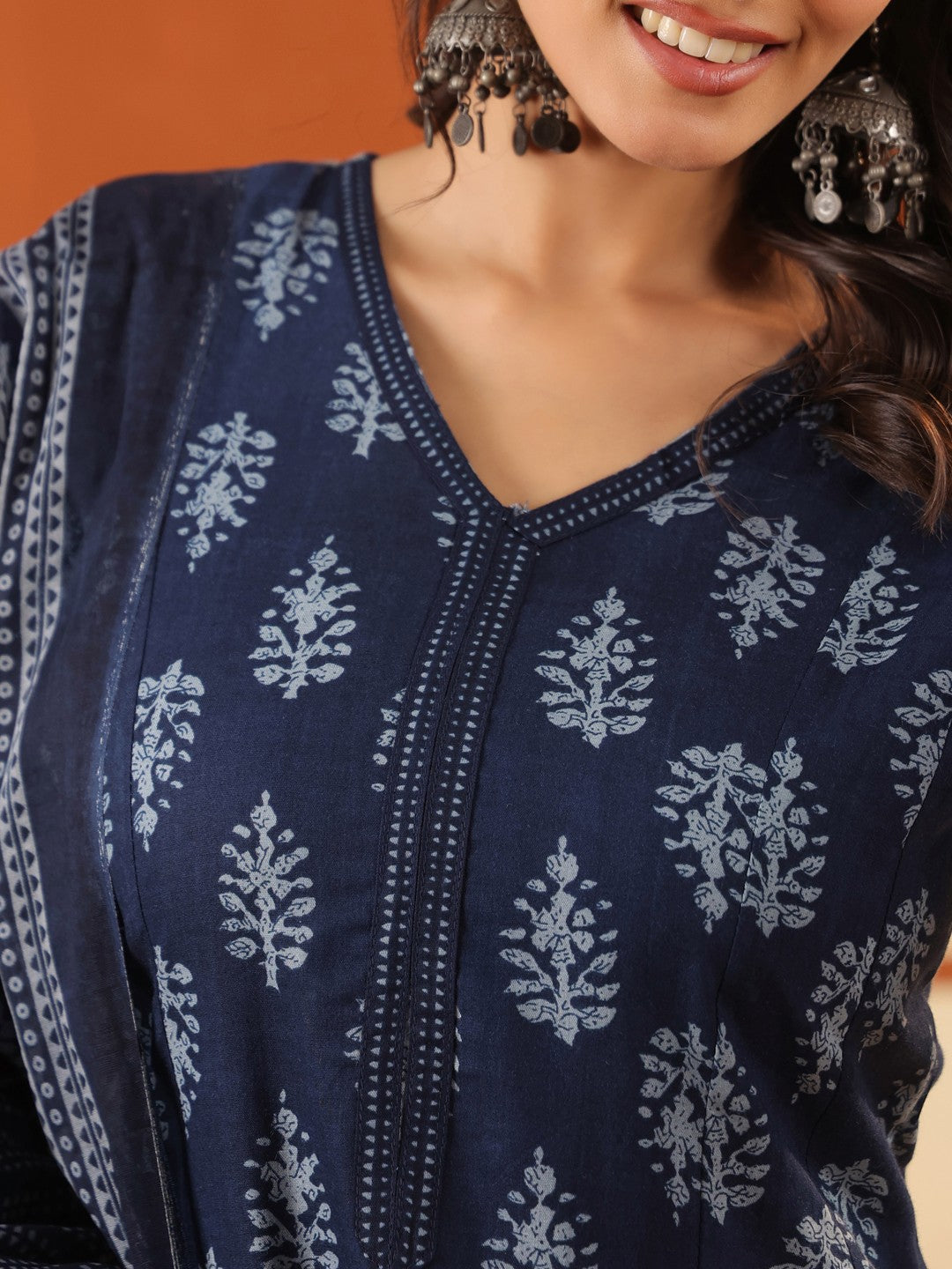 Larqi Women Pure Cotton Blue 3 Pcs Set