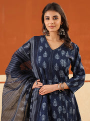 Larqi Women Pure Cotton Blue 3 Pcs Set