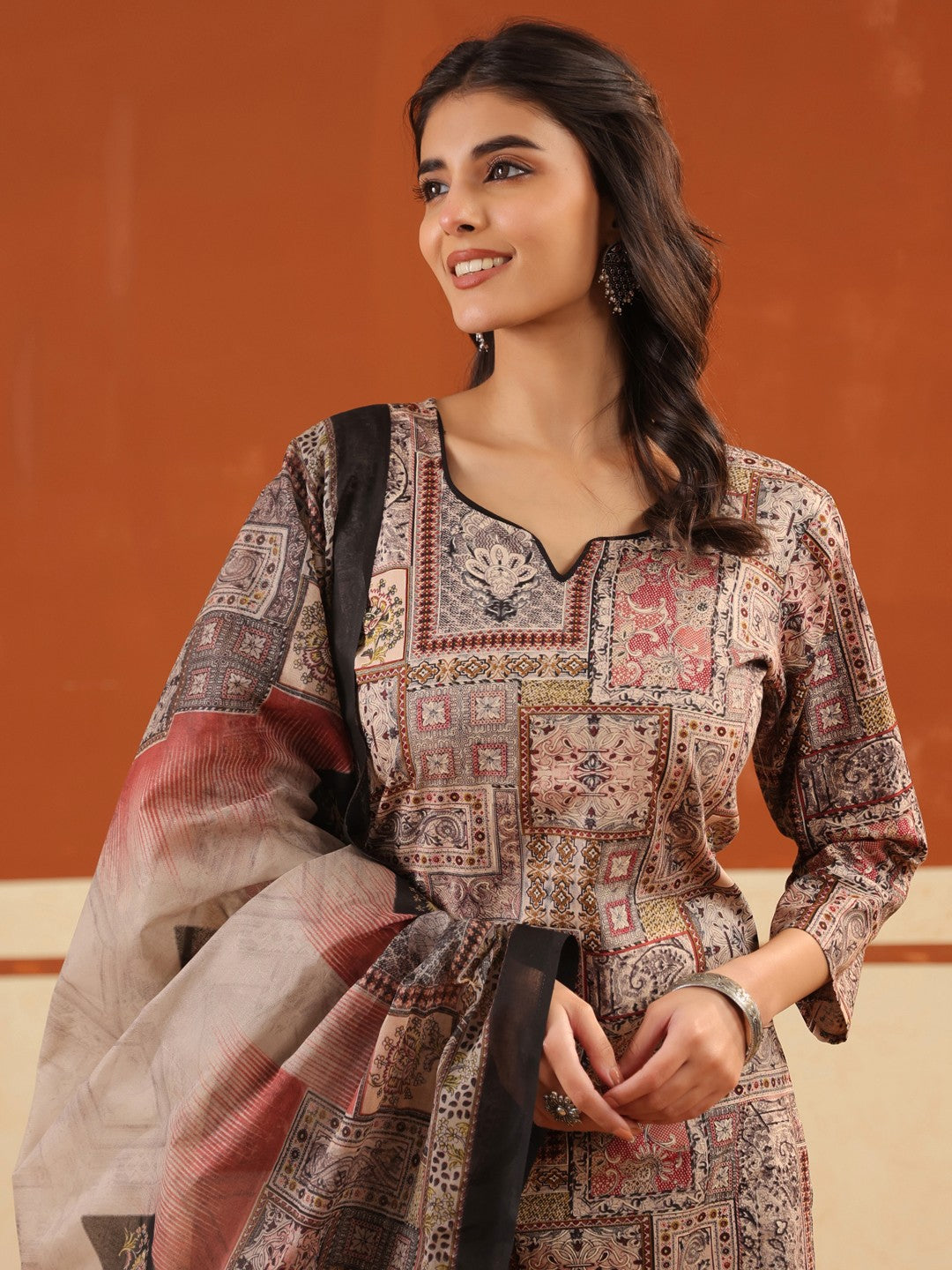Larqi Women Pure Cotton Beige 3 Pcs Set