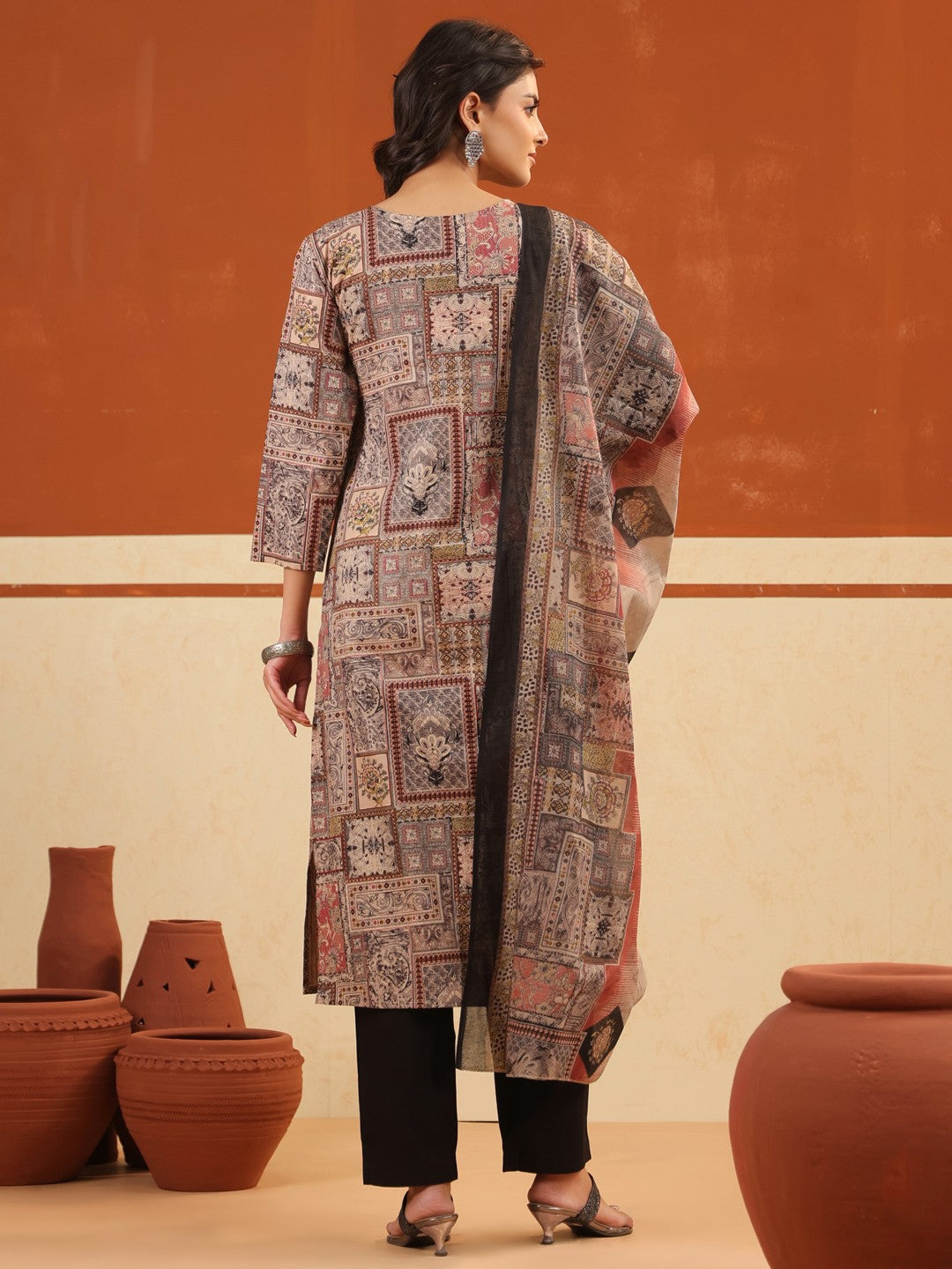 Larqi Women Pure Cotton Beige 3 Pcs Set