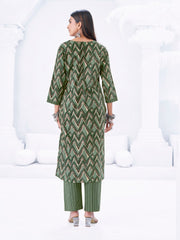 Larqi Women Pure Cotton Green 3 Pcs Set