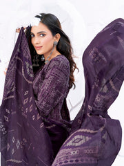 Larqi Women Pure Cotton Purple 3 Pcs Set